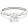 14 Karat White Gold Round Brilliant Cut Diamond Engagement Ring