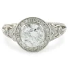 14 Karat White Gold Round Brilliant Cut Diamond Engagement Ring