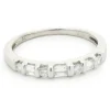 14 Karat White Gold Round Brilliant & Baguette Cut Diamond Band