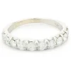 14 Karat White Gold Round Brilliant Cut Diamond Band