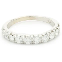 14 Karat White Gold Round Brilliant Cut Diamond Band