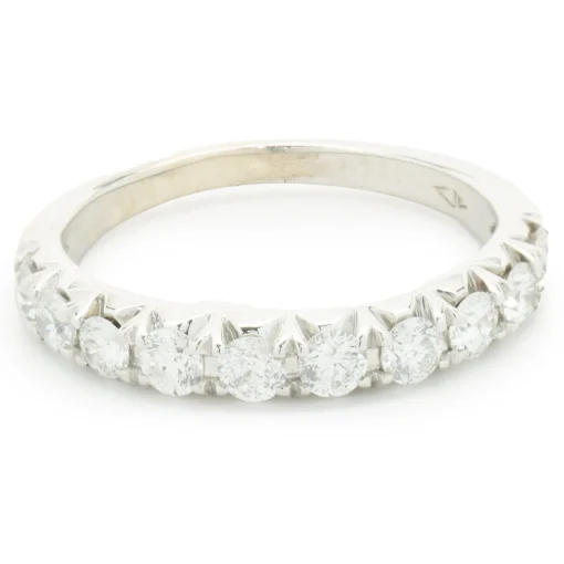 14 Karat White Gold Round Brilliant Cut Diamond Band