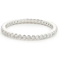 14 Karat White Gold Round Brilliant Cut Diamond Eternity Band