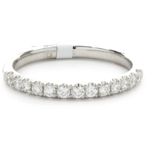 14 Karat White Gold Round Brilliant Cut Diamond Band