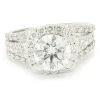 14 Karat White Gold Round Brilliant Cut Diamond Engagement Ring