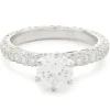 14 Karat White Gold Round Brilliant Cut Diamond Engagement Ring