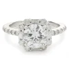 14 Karat White Gold Round Brilliant Cut Diamond Engagement Ring