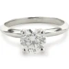 14 Karat White Gold Round Brilliant Cut Diamond Engagement Ring