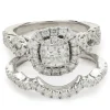 14 Karat White Gold Round Brilliant Diamond Wedding Set