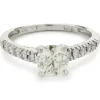 14 Karat White Gold Round Brilliant Cut Diamond Engagement Ring