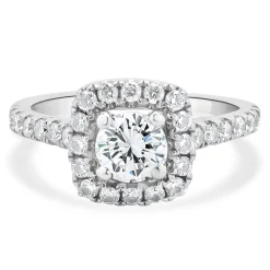 14 Karat White Gold Round Brilliant Cut Diamond Engagement Ring