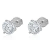 14 Karat White Gold Round Brilliant Cut Diamond Stud Earrings