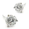 14 Karat White Gold Round Brilliant Cut Diamond Stud Earrings
