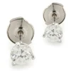 14 Karat White Gold Round Brilliant Cut Diamond Stud Earrings