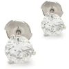 14 Karat White Gold Round Brilliant Cut Diamond Stud Earrings