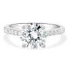14 Karat White Gold Round Brilliant Cut Diamond Engagement Ring