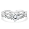 14 Karat White Gold Round Brilliant Cut Diamond Engagement Ring