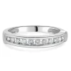 14 Karat White Gold Round Brilliant Cut Channel Set Diamond Band