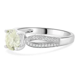 14 Karat White Gold Round Brilliant Cut Diamond Engagement Ring