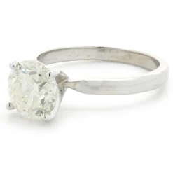 14 Karat White Gold Round Brilliant Cut Diamond Engagement Ring