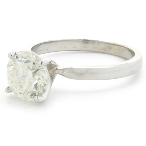14 Karat White Gold Round Brilliant Cut Diamond Engagement Ring