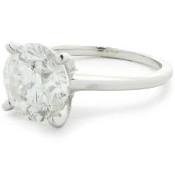 14 Karat White Gold Round Brilliant Cut Diamond Engagement Ring