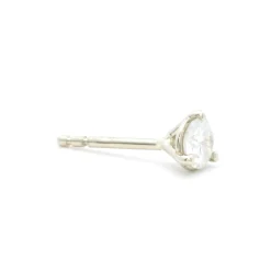 14 Karat White Gold Round Brilliant Diamond Stud Earrings