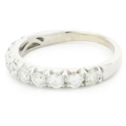 14 Karat White Gold Round Brilliant Cut Diamond Band