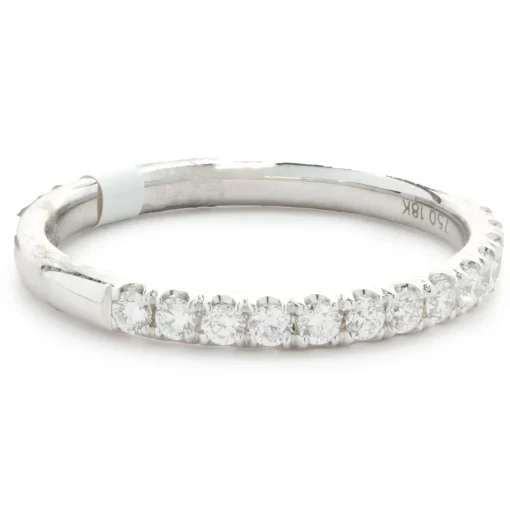 14 Karat White Gold Round Brilliant Cut Diamond Band