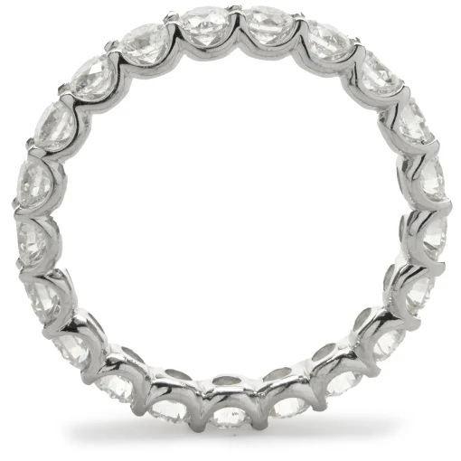 14 Karat White Gold Round Brilliant Cut Diamond Eternity Band