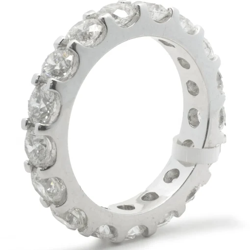 18 Karat White Gold Round Brilliant Cut Diamond Eternity Band