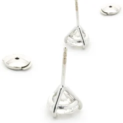 14 Karat White Gold Round Brilliant Cut Diamond Stud Earrings