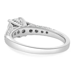 14 Karat White Gold Round Brilliant Cut Diamond Engagement Ring