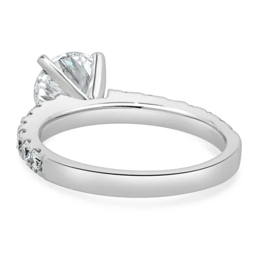 14 Karat White Gold Round Brilliant Cut Diamond Engagement Ring