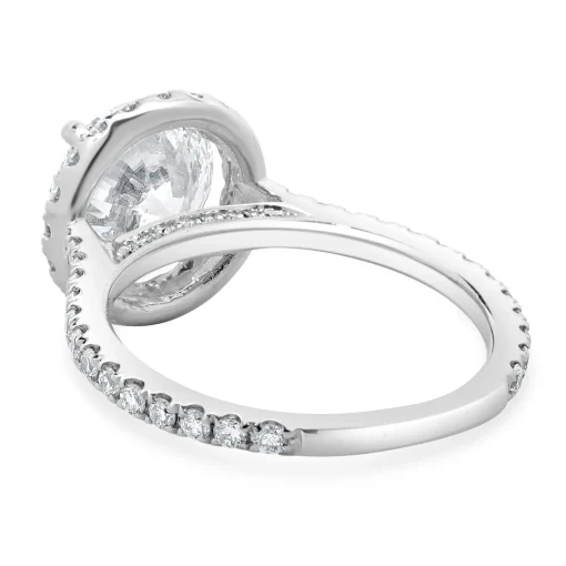 14 Karat White Gold Round brilliant Cut Diamond Engagement Ring