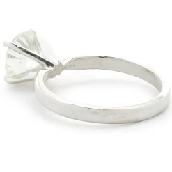 14 Karat White Gold Round Brilliant Cut Diamond Engagement Ring