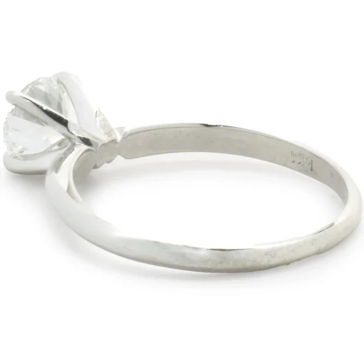 14 Karat White Gold Round Brilliant Cut Diamond Engagement Ring