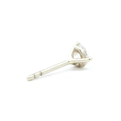 14 Karat White Gold Round Brilliant Diamond Stud Earrings