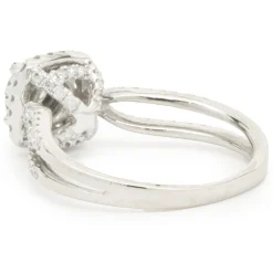 14 Karat White Gold Round Brilliant Cut Diamond Engagement Ring
