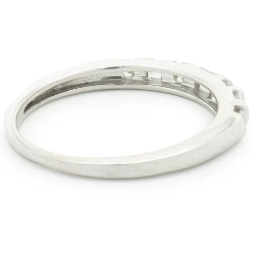 14 Karat White Gold Round Brilliant & Baguette Cut Diamond Band