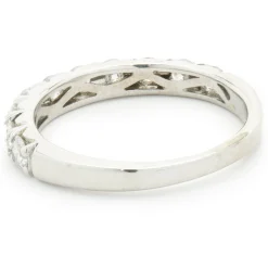14 Karat White Gold Round Brilliant Cut Diamond Band