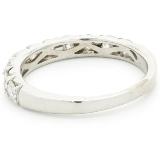 14 Karat White Gold Round Brilliant Cut Diamond Band