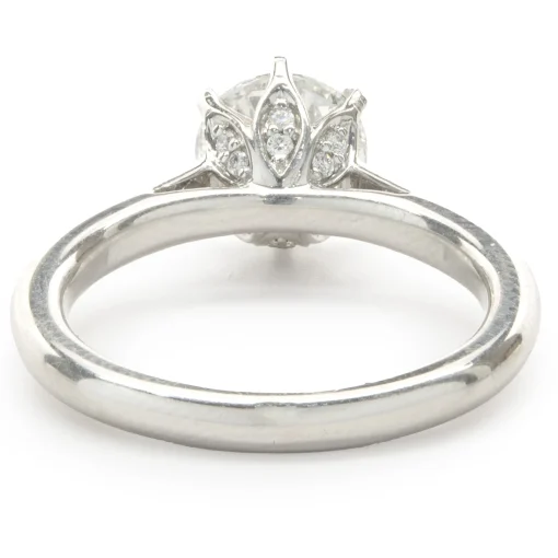 14 Karat White Gold Round Brilliant Cut Diamond Engagement Ring