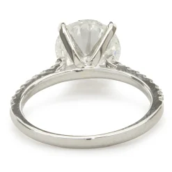 14 Karat White Gold Round Brilliant Cut Diamond Engagement Ring