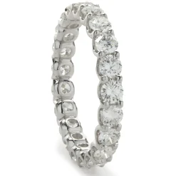 14 Karat White Gold Round Brilliant Cut Diamond Eternity Band