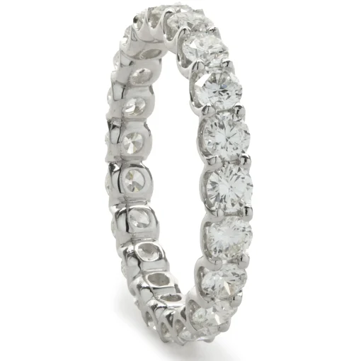 14 Karat White Gold Round Brilliant Cut Diamond Eternity Band