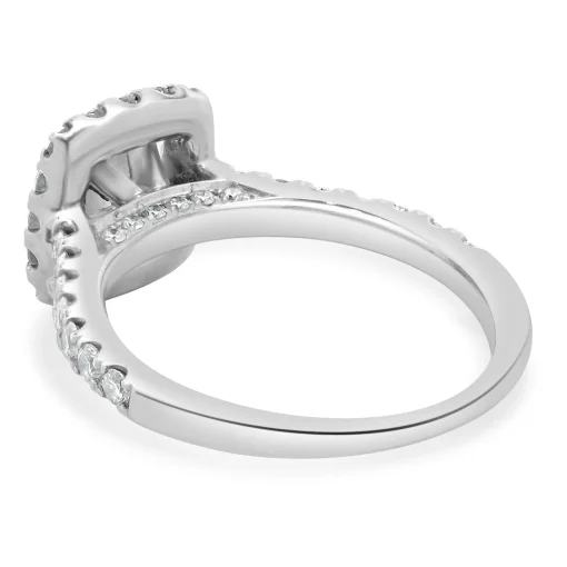 14 Karat White Gold Round Brilliant Cut Diamond Engagement Ring