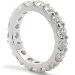 18 Karat White Gold Round Brilliant Cut Diamond Eternity Band