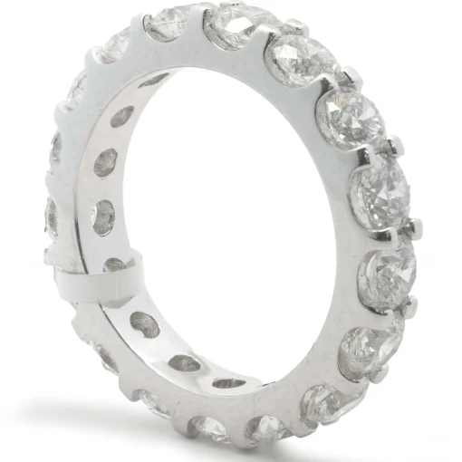 18 Karat White Gold Round Brilliant Cut Diamond Eternity Band
