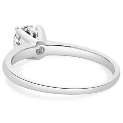 14 Karat White Gold Round Brilliant Cut Diamond Engagement Ring